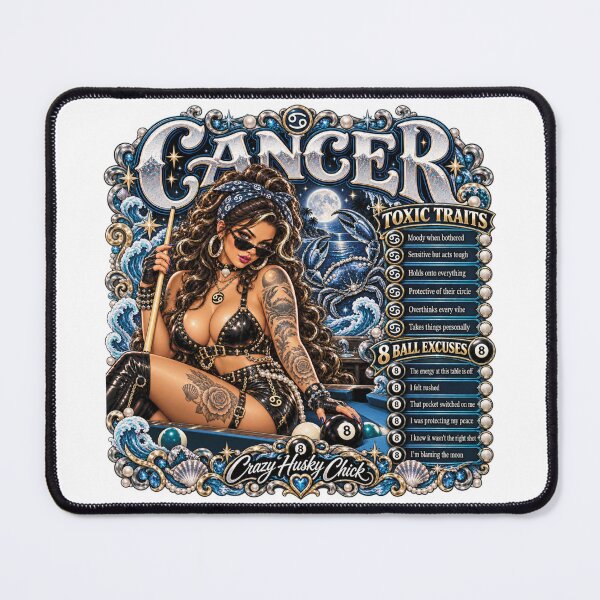 Item preview, Cancer Pool Player Toxic Traits & 8 Ball Excuses | Crazy Husky Chick designed and sold by Crazyhuskychick.