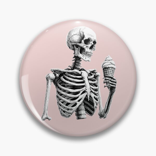 Item preview, Skeleton Holding Ice Cream Cone Linocut designed and sold by Lady-K-.