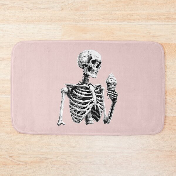 Item preview, Skeleton Holding Ice Cream Cone Linocut designed and sold by Lady-K-.