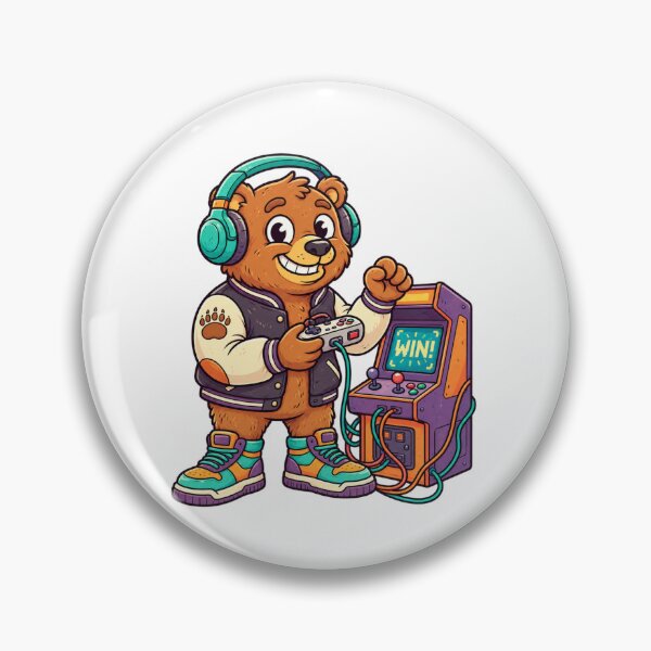 Item preview, Kawaii Gamer Bear | Cute Retro Arcade Video Game Bear designed and sold by MrDev.