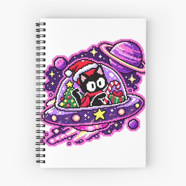Item preview, Pixel Christmas Cat UFO Graphic Tee designed and sold by DesignArtist.ia.