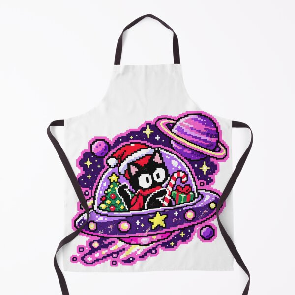 Item preview, Pixel Christmas Cat UFO Graphic Tee designed and sold by DesignArtist.ia.