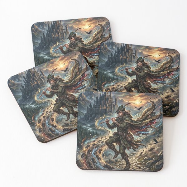 Item preview, Pied Piper Playing Magic Flute for a Swarm of Rats designed and sold by Lucid Dream Pixel.