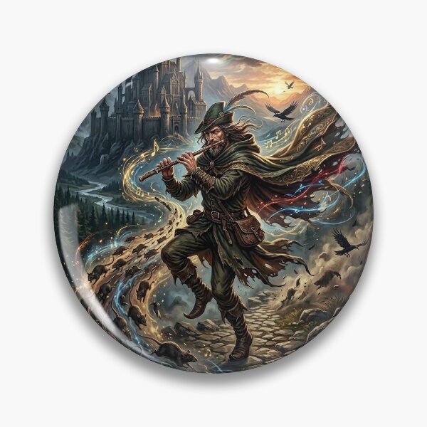 Item preview, Pied Piper Playing Magic Flute for a Swarm of Rats designed and sold by Lucid Dream Pixel.