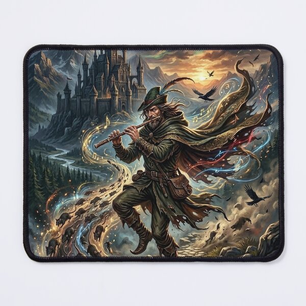 Item preview, Pied Piper Playing Magic Flute for a Swarm of Rats designed and sold by Lucid Dream Pixel.