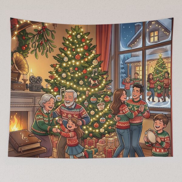 Item preview, Happy Christmas Family Gathering Holiday Tree Celebration designed and sold by Sybille-Yates.