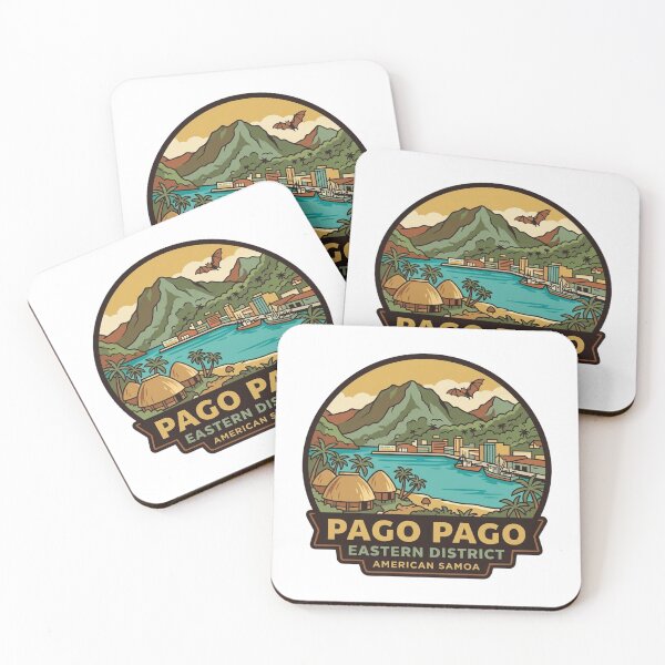 Item preview, Unique Pago Pago American Samoa Travel Badge, Rainmaker Mountain Fruit Bat Harbor Emblem designed and sold by raedattia.