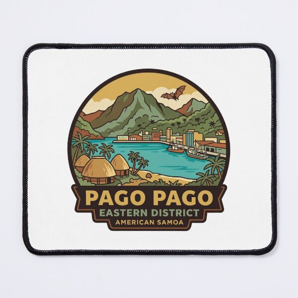 Item preview, Unique Pago Pago American Samoa Travel Badge, Rainmaker Mountain Fruit Bat Harbor Emblem designed and sold by raedattia.