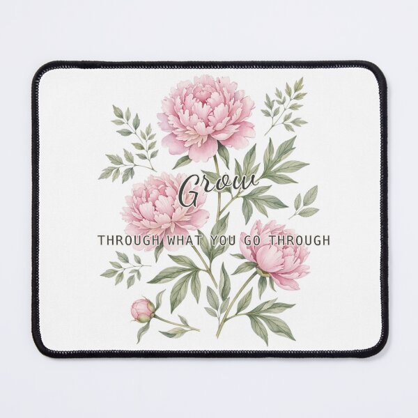 Item preview, Grow Through What You Go Through Peony Badge designed and sold by The Oakhaven Archive.