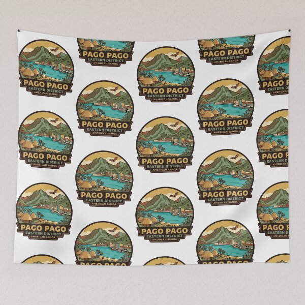 Item preview, Unique Pago Pago American Samoa Travel Badge, Rainmaker Mountain Fruit Bat Harbor Emblem designed and sold by raedattia.