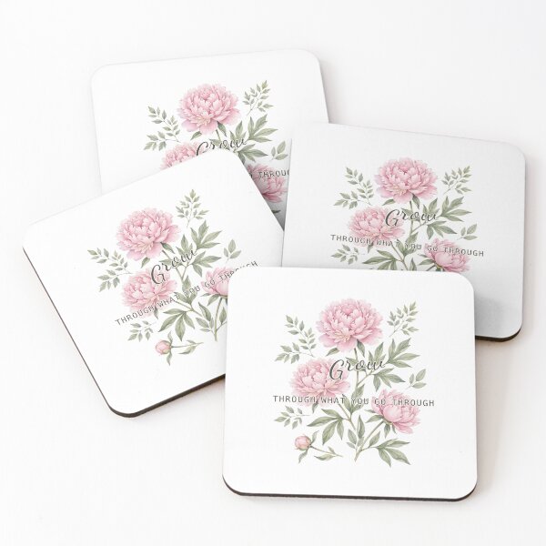 Item preview, Grow Through What You Go Through Peony Badge designed and sold by The Oakhaven Archive.