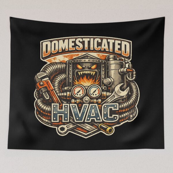 Item preview, Domesticated HVAC Beast - Fiery Furnace Mascot for HVAC Techs designed and sold by FrozenHeat97.