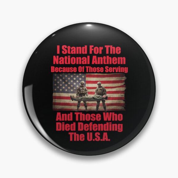 Item preview, I Stand For The National Anthem Because Of Those Serving And Those Died Defending This Country Art Design. designed and sold by fantasticdesign.