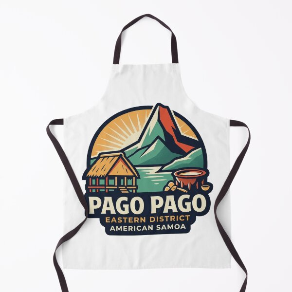 Item preview, Unique Pago Pago American Samoa Travel Badge, Mount Pioa Rainmaker Fale & Tanoa Kava Bowl Emblem designed and sold by raedattia.