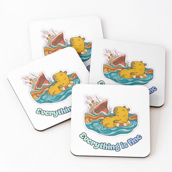 Item preview, Everything Is Fine Capybara designed and sold by ZeroContextArt.