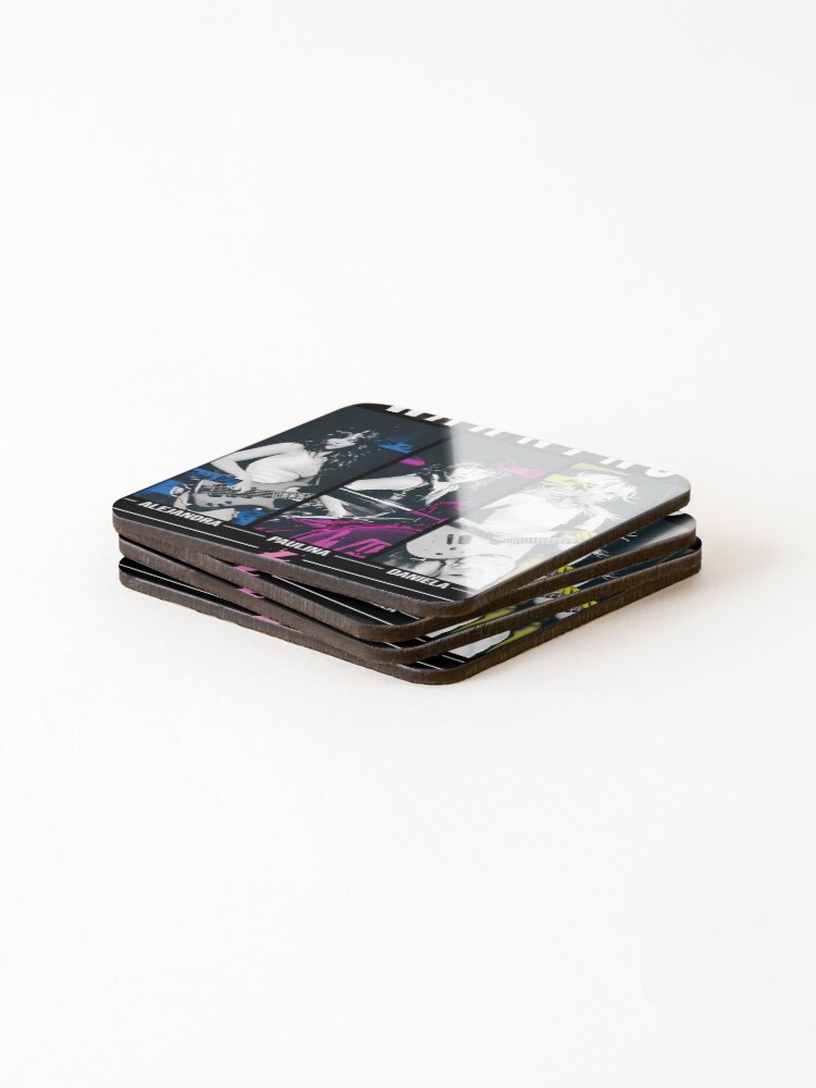 Thumbnail 4 of 5, Coasters (Set of 4), The Warning Tri Color Concert Design designed and sold by FrogPaintLab.