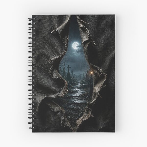 Item preview, Gothic Graveyard Midnight Moon Ripped Canvas Frame Graphic designed and sold by LazyDayzCo.