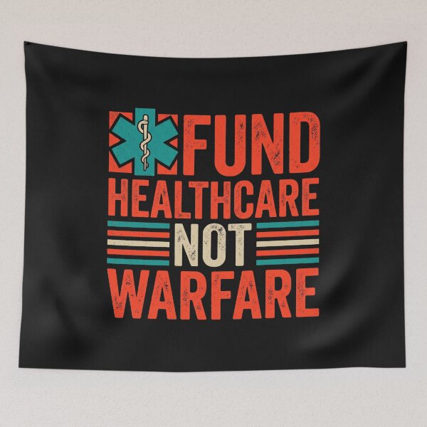 Item preview, Fund Healthcare Not Warfare Caduceus Retro Medical Peace designed and sold by New Art.