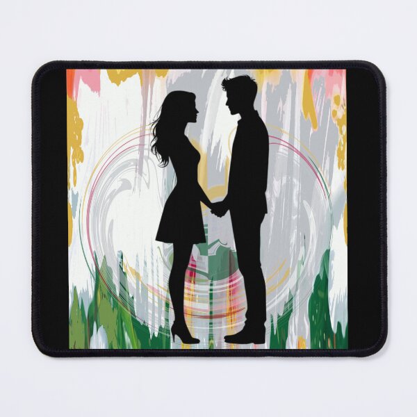 Item preview, Romantic Couple Silhouette Abstract Art designed and sold by MigWhimsy.