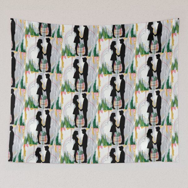 Item preview, Romantic Couple Silhouette Abstract Art designed and sold by MigWhimsy.