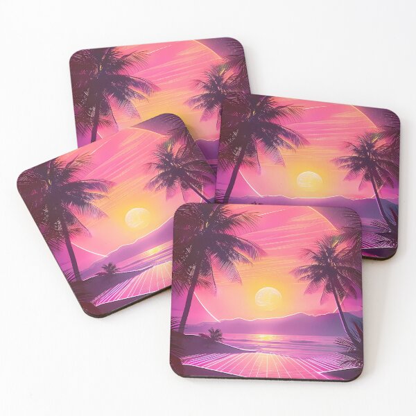 Item preview, Retro 80s synthwave landscape with neon grid and palm trees designed and sold by Artdavesalzburg.
