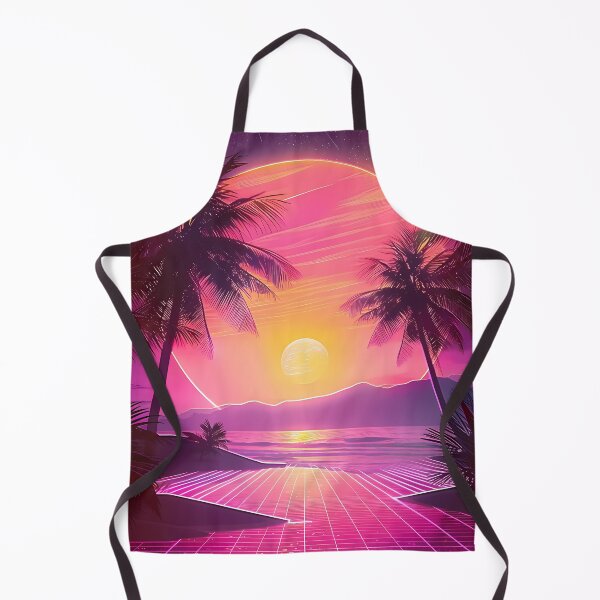 Item preview, Retro 80s synthwave landscape with neon grid and palm trees designed and sold by Artdavesalzburg.