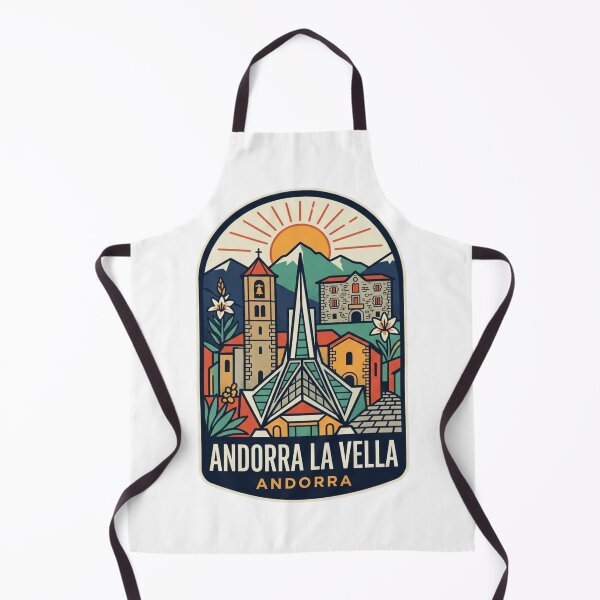 Item preview, Unique Andorra la Vella Travel Badge, Caldea Pyrenees Skyline & Sant Esteve Landmark Emblem designed and sold by raedattia.