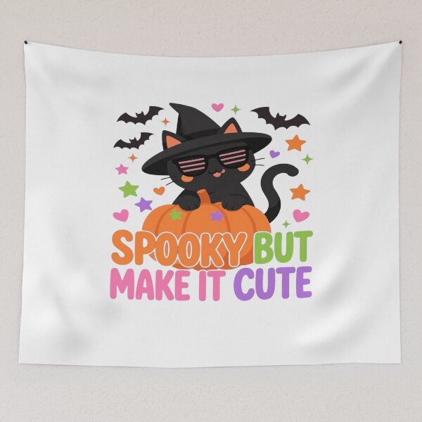 Item preview, Spooky But Make It Cute Cat Pumpkin Halloween designed and sold by Custom Crest.