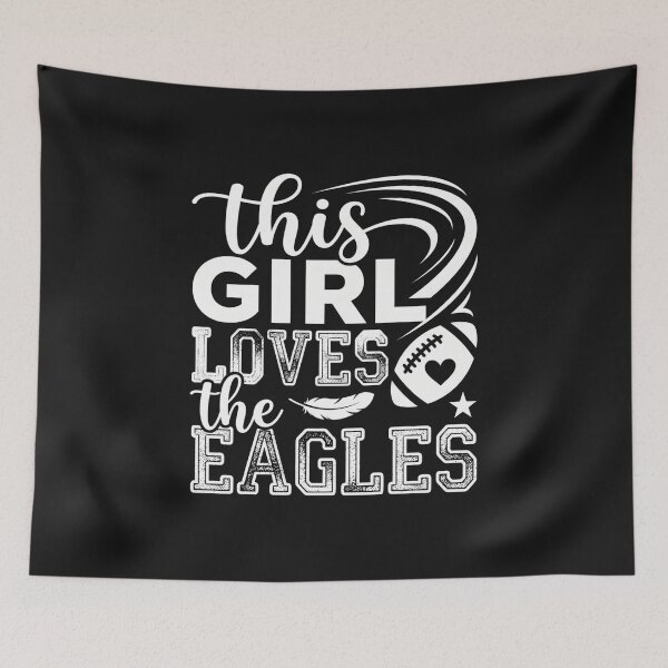 Item preview, This Girl Loves The Eagles Football Feather Heart Fan Tailgate designed and sold by New Art.