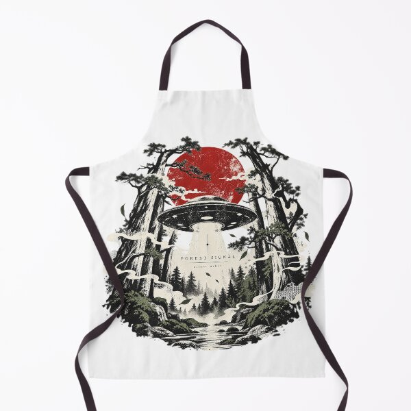 Item preview, Forest Signal Retro Sci Fi UFO Red Sun Nature Landscape designed and sold by zzz888.