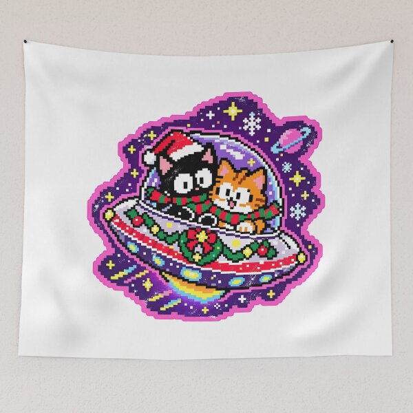 Item preview, Christmas Alien Cat Pixel Art T-Shirt designed and sold by DesignArtist.ia.