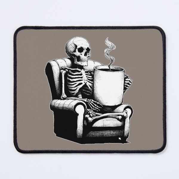 Item preview, Skeleton Sitting In Armchair Drinking Big Coffee  designed and sold by Lady-K-.