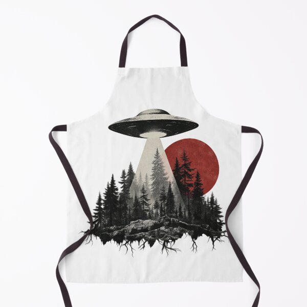 Item preview, Floating Forest Alien Abduction Retro UFO Red Moon designed and sold by zzz888.