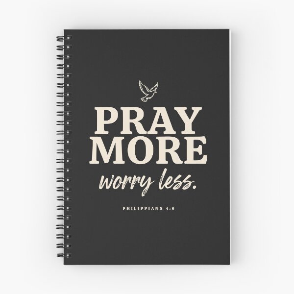 Item preview, Pray More Worry Less — Philippians 4:6 designed and sold by Quirky Cotton Collective.