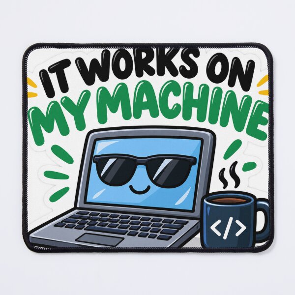 Item preview, It Works on My Machine – Funny Programmer Sticker designed and sold by Kushwaha18.