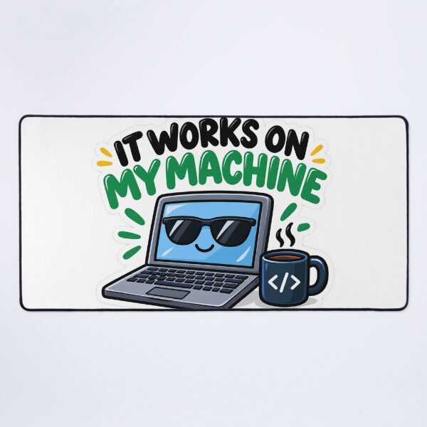 Item preview, It Works on My Machine – Funny Programmer Sticker designed and sold by Kushwaha18.