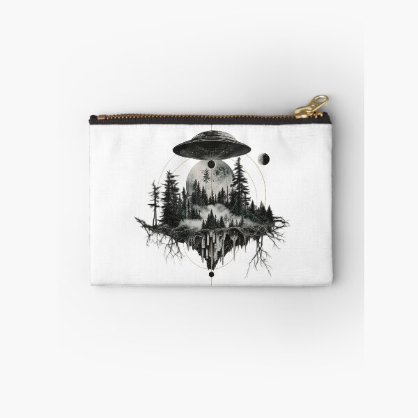 Item preview, Geometric UFO Celestial Floating Island Surreal Pine Forest designed and sold by zzz888.
