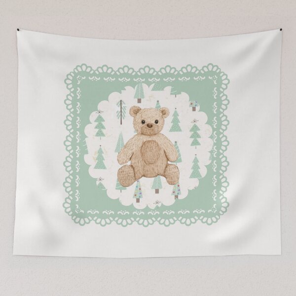 Item preview, Sweet Holiday Teddy Bear & Winter Wonderland Festive Decor designed and sold by Liberarteprint.