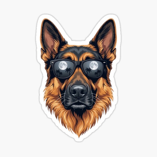 Item preview, German Shepherd Sunglasses Moon Palm Reflection designed and sold by CreativeBrains7.