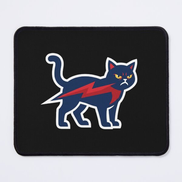 Item preview, Angry Black Cat Red Lightning Bolt Vintage Mascot Graphic designed and sold by New Art.