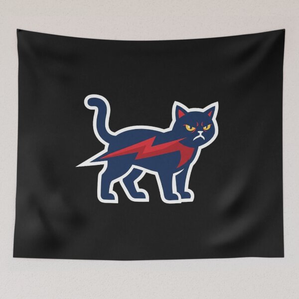 Item preview, Angry Black Cat Red Lightning Bolt Vintage Mascot Graphic designed and sold by New Art.