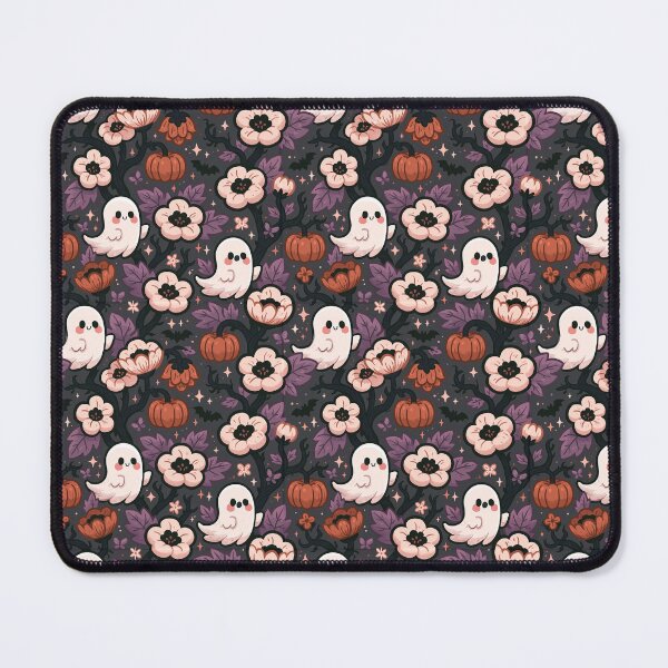 Item preview, Halloween Ghost Pumpkin Floral Pattern designed and sold by Derek Gillette.
