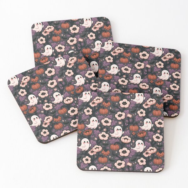 Item preview, Halloween Ghost Pumpkin Floral Pattern designed and sold by Derek Gillette.