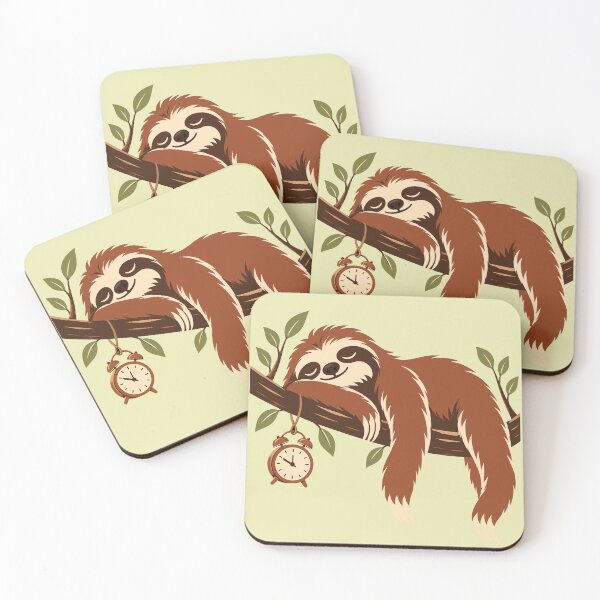 Item preview, Sloth Napping on Tree Branch with Alarm Clock designed and sold by karamram.