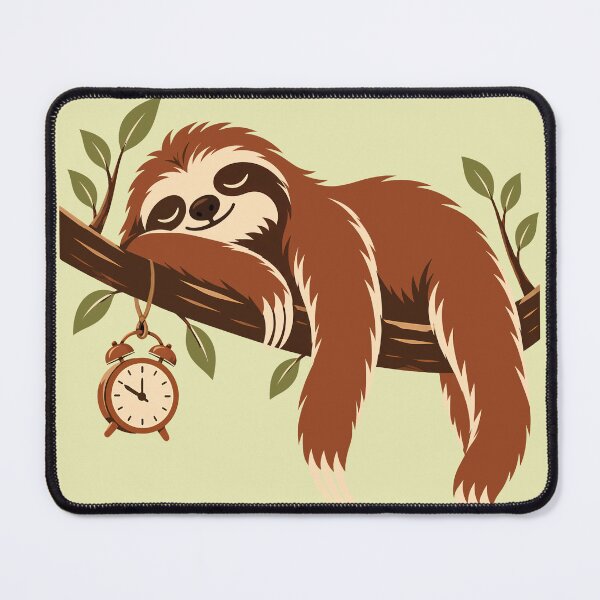 Item preview, Sloth Napping on Tree Branch with Alarm Clock designed and sold by karamram.