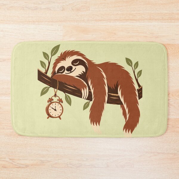 Item preview, Sloth Napping on Tree Branch with Alarm Clock designed and sold by karamram.