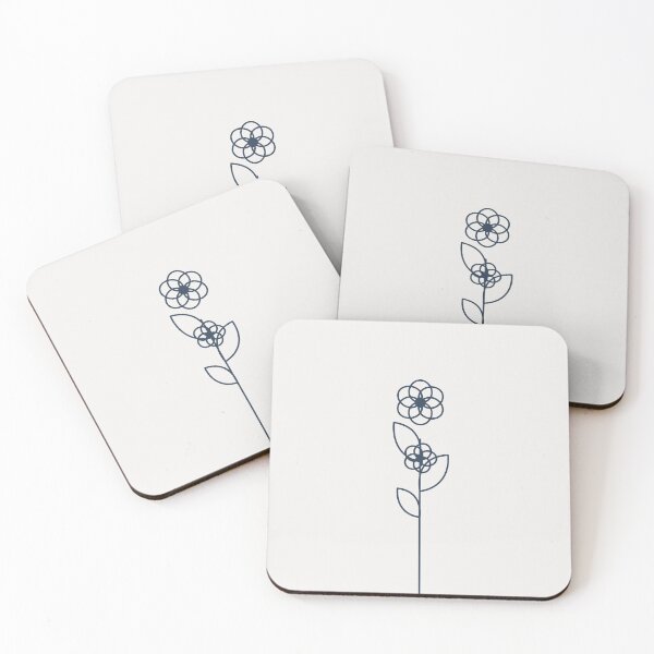 Item preview, Navy Wildflower Line Art Print designed and sold by GBGCreations.