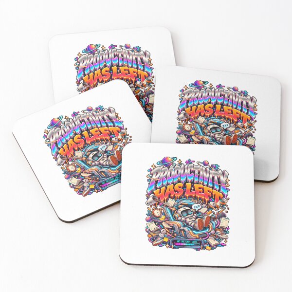 Item preview, Productivity Has Left – Sleepy Robot Procrastination Y2K Cyberpunk designed and sold by NarpLTD.