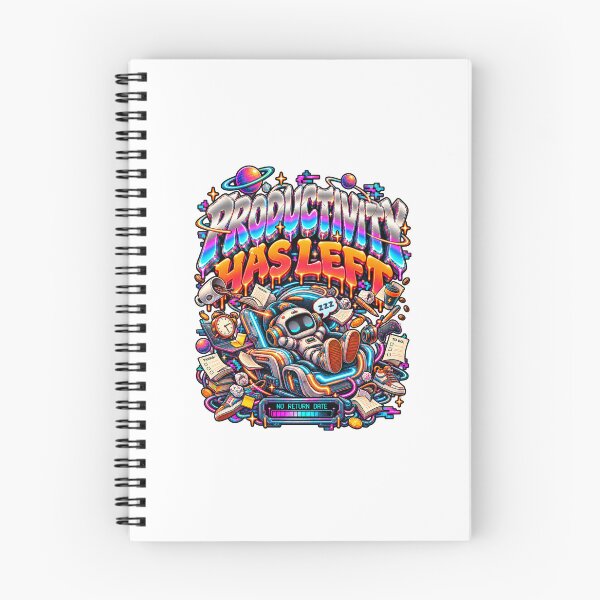 Item preview, Productivity Has Left – Sleepy Robot Procrastination Y2K Cyberpunk designed and sold by NarpLTD.