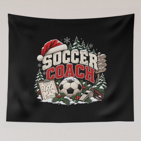 Item preview, Soccer Coach Christmas Gift Snowy Winter Holiday Style designed and sold by Corvoria.